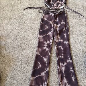 Tie-Dye Brown Jumpsuit